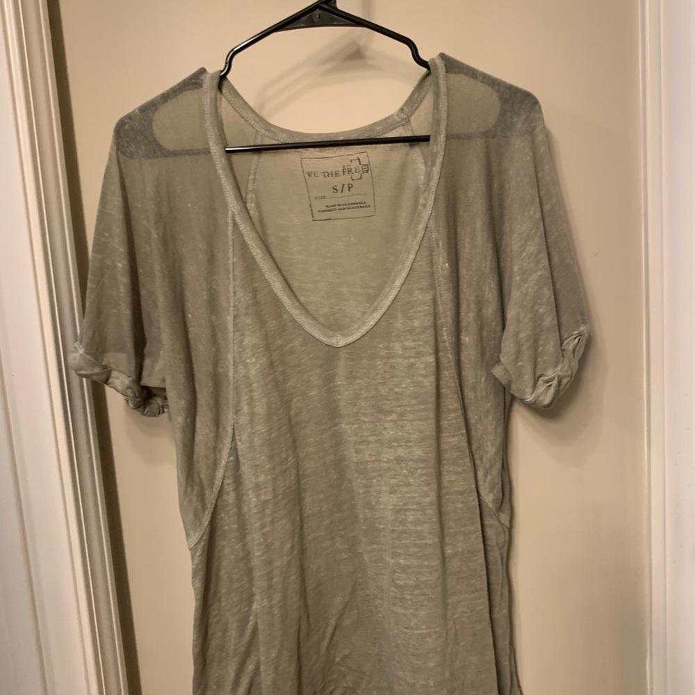 We The Free Olive Green V-Neck T-Shirt